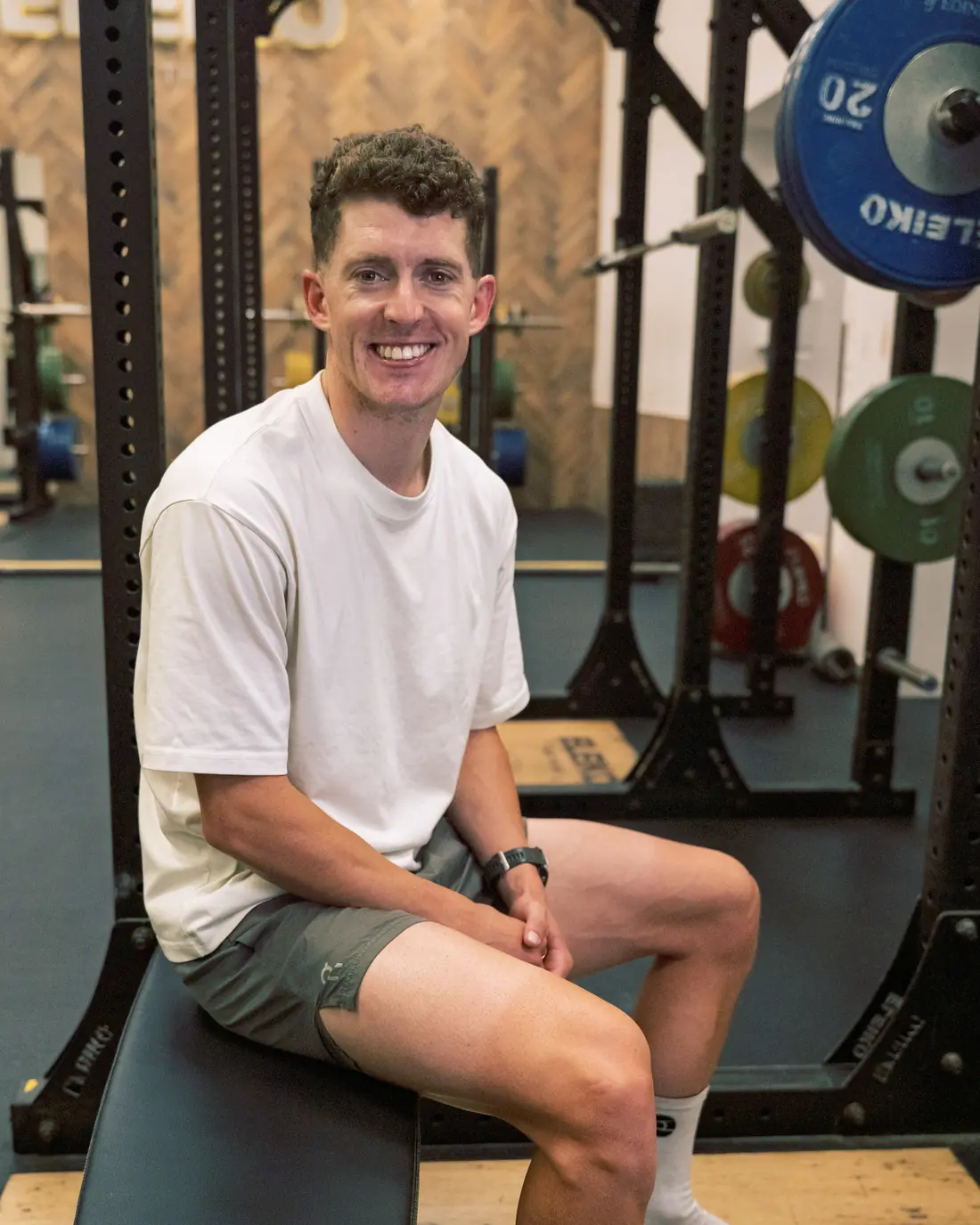 Ben Millar, cycling coach and sports physiotherapist, in the strength gym