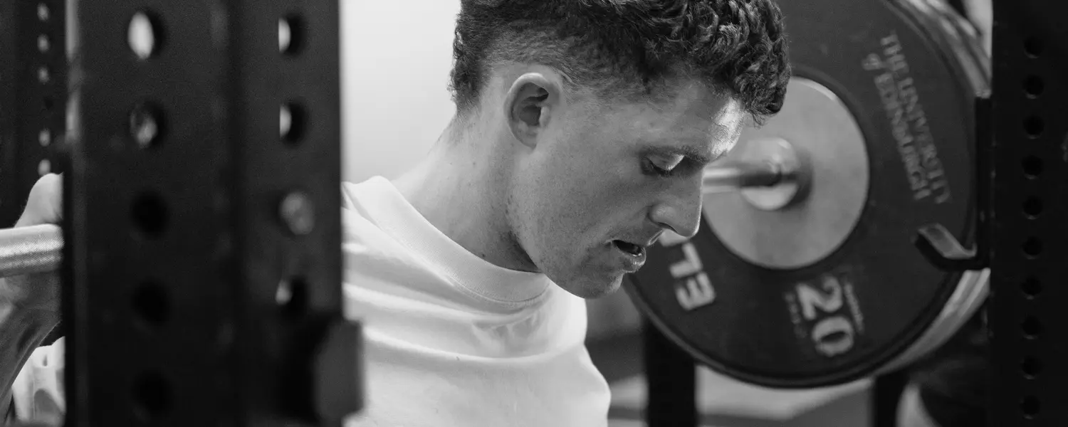 Ben Millar training in the strength gym