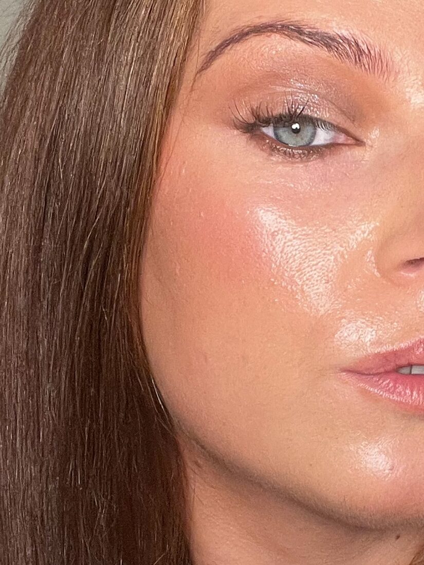 Glowing bronzed bridal makeup
